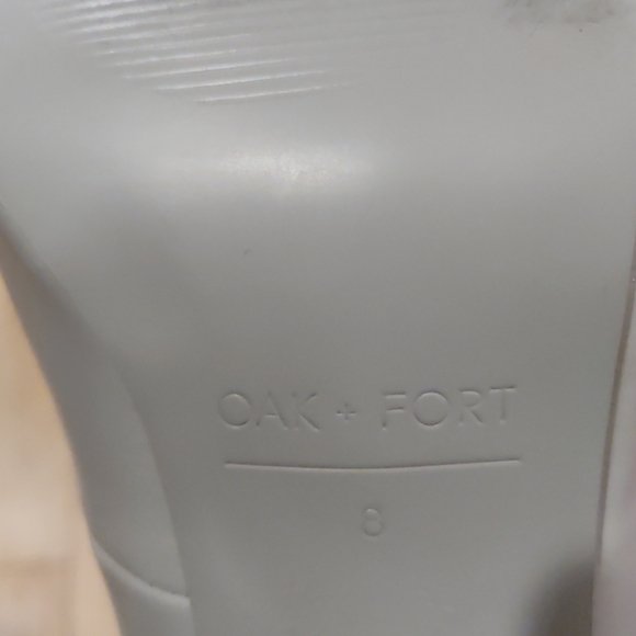 Oak + Fort Cream Vegan Leather Heels with … - Picture 6 of 10